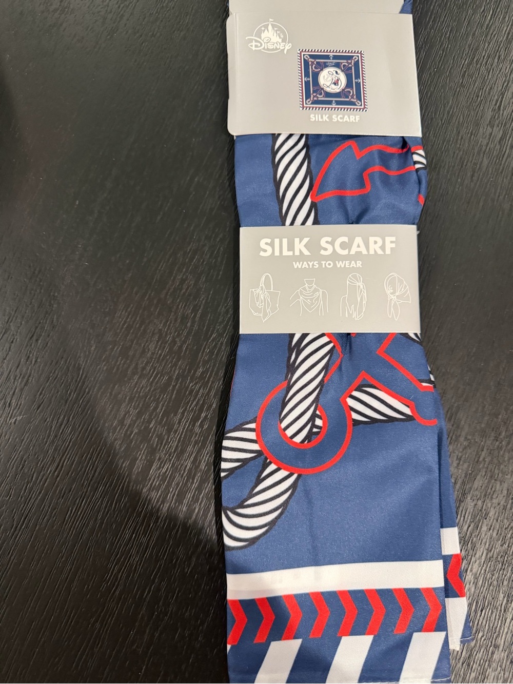 Disney Navy Silk Scarf - Donald Nautical Print